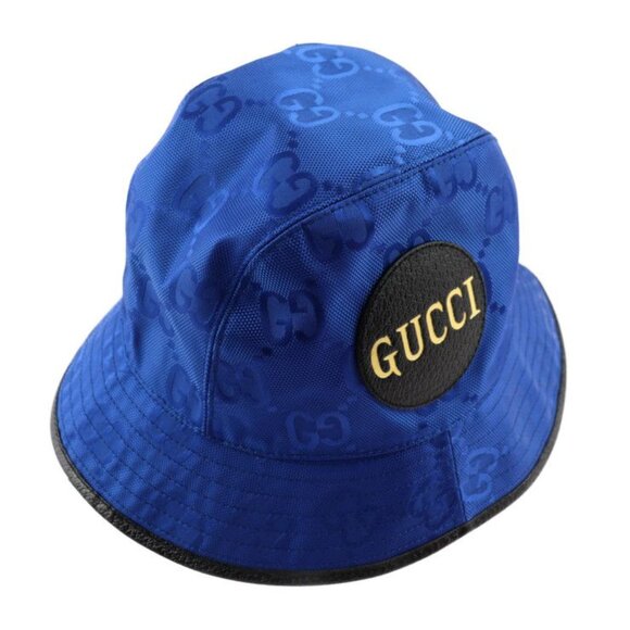 Gucci Bucket Hat GG Nylon Leather Blue Black Off the Grid Hat main image 6